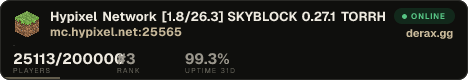 Hypixel Network [1.8/26.3] SKYBLOCK 0.27.1 TORRHUS & SAFARI