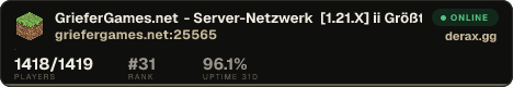 GrieferGames.net - Server-Netzwerk [1.21.X] ii Größter Citybuild-Server Deutschlands! ii