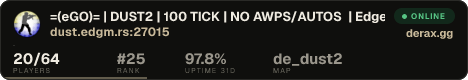 =(eGO)= | DUST2 | 100 TICK | NO AWPS/AUTOS | EdgeGamers.com