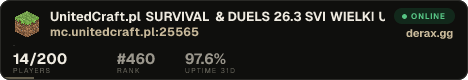 UnitedCraft.pl ¦ SURVIVAL & DUELS ¦ 26.3 SVI › WIELKI UPDATE › WIELKI GÓRNIK › JUŻ JEST !!!
