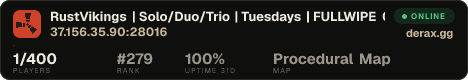 RustVikings | Solo/Duo/Trio | Tuesdays | FULLWIPE 01/10 20:00CE