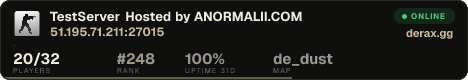 TestServer Hosted by ANORMALII.COM
