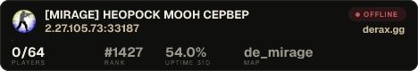 ️ [MIRAGE] HИЖEГOPOДCKИЙ MOЛOДЁЖHЫЙ CEPBEP