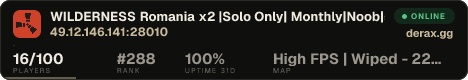 WILDERNESS Romania x2 |Solo Only| Monthly|Noob|50% Up|04.10