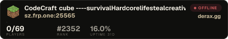 CodeCraft cube ----■survival■■Hardcore■■lifesteal■■creative■----