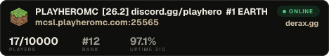 PLAYHEROMC [26.2] discord.gg/playhero #1 EARTH & ONEBLOCK SERVER