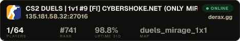 CS2 DUELS | 1v1 #9 [FI] — CYBERSHOKE.NET (ONLY MIRAGE)