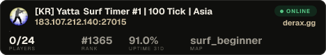 [KR] Yatta Surf Timer #1 | 100 Tick | Asia