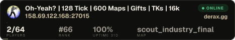 Oh-Yeah? | 128 Tick | 600 Maps | Gifts | TKs | 16k