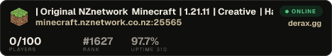 | Original NZnetwork Minecraft | 1.21.11 | Creative | Hardcore | Survival 1.21.11