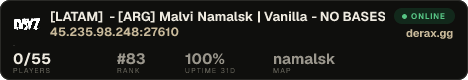 [LATAM] - [ARG] Malvi Namalsk | Vanilla - NO BASES - 1PP 4Max