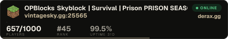 OPBlocks » Skyblock | Survival | Prison PRISON SEASON 33 LAUNCHED!