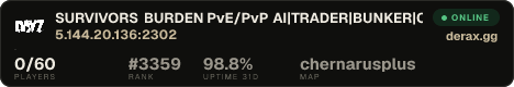 SURVIVORS BURDEN PvE/PvP AI|TRADER|BUNKER|CUSTOM BUILDING|AIRD