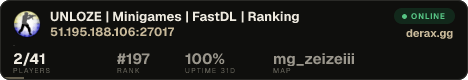 UNLOZE | Minigames | FastDL | Ranking