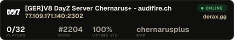 [GER]V8 DayZ Server Chernarus+ - audifire.ch