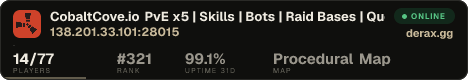 CobaltCove.io PvE x5 | Skills | Bots | Raid Bases | Quests