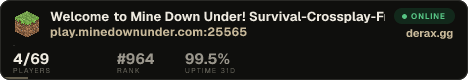 Welcome to Mine Down Under! Survival-Crossplay-Friendly-SemiVanilla-Australian