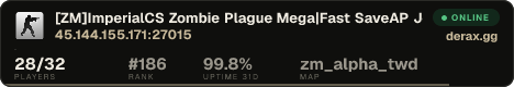 ★ [ZM]ImperialCS Zombie Plague Mega|Fast SaveAP Jetpack+GoldenAK+