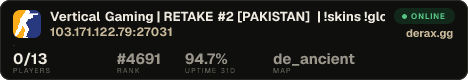 Vertical Gaming | RETAKE #2 [PAKISTAN] | !skins !gloves !discor