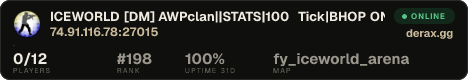 ███► ICEWORLD [DM] AWPclan||STATS|100 Tick|BHOP ON|