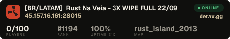 [BR/LATAM] Rust Na Veia - 3X WIPE FULL 22/09