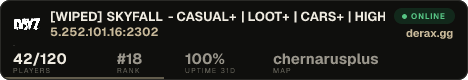 [WIPED] SKYFALL - CASUAL+ | LOOT+ | CARS+ | HIGH FPS+