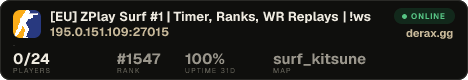 [EU] ZPlay Surf #1 | Timer, Ranks, WR Replays | !ws