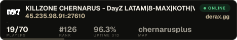 KILLZONE CHERNARUS - DayZ LATAM|8-MAX|KOTH|VANILLA+|WIPE 6/9