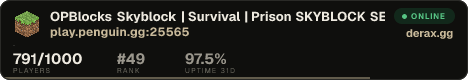 OPBlocks » Skyblock | Survival | Prison SKYBLOCK SEASON 26 LAUNCHED!