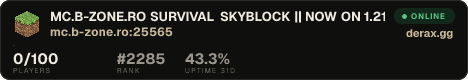 MC.B-ZONE.RO SURVIVAL SKYBLOCK || NOW ON 1.21.10 ➦ PLAY NOW! ||
